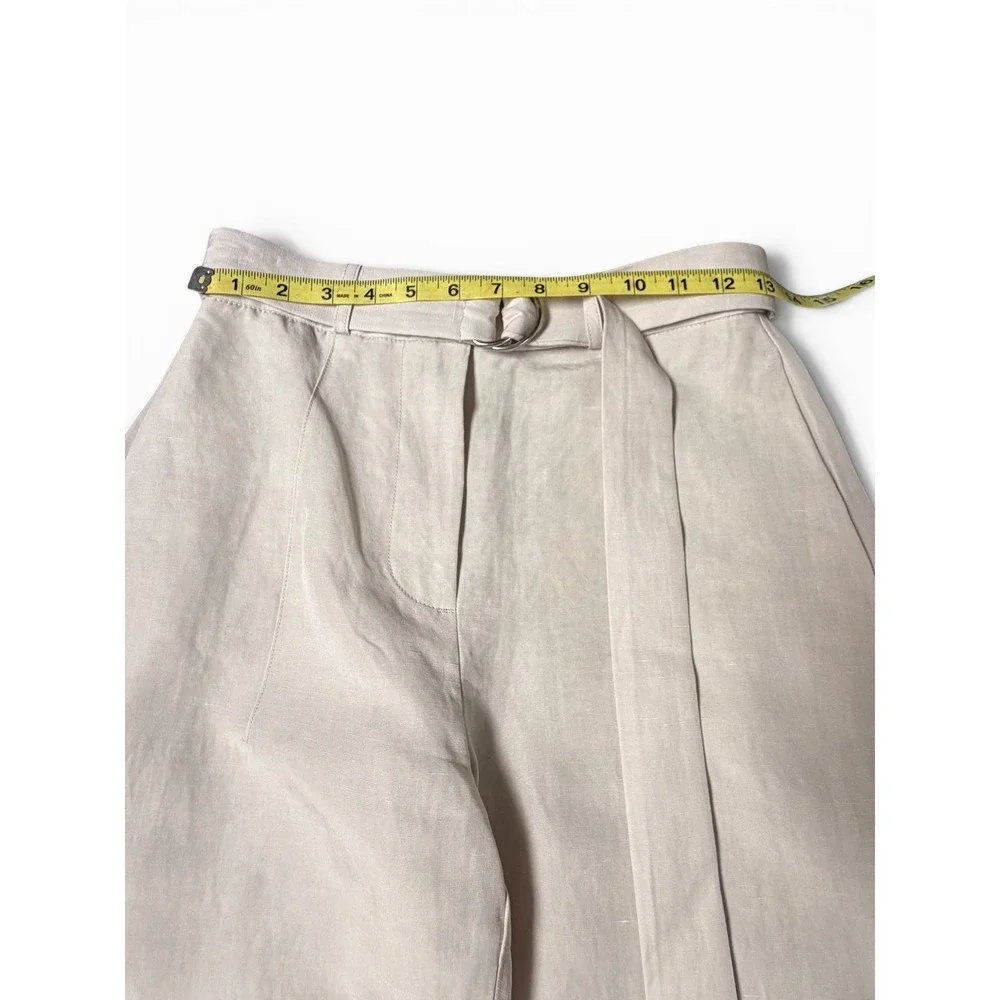 Banana Republic Wide Leg Belted Balloon Pants Beige 00 Petite Linen Minimalist